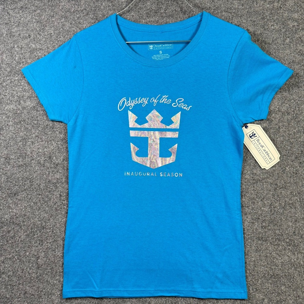 Royal Caribbean Odyssey of the Seas Inaugural Season T-Shirt Womens Small Blue